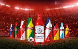 Mẫu thiết kế vỏ chai bia Budweiser mùa World Cup